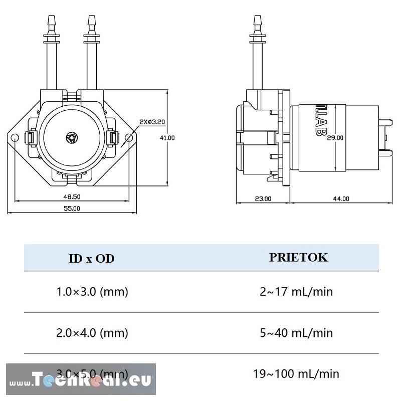 Peristaltické čerpadlo 12V/DC